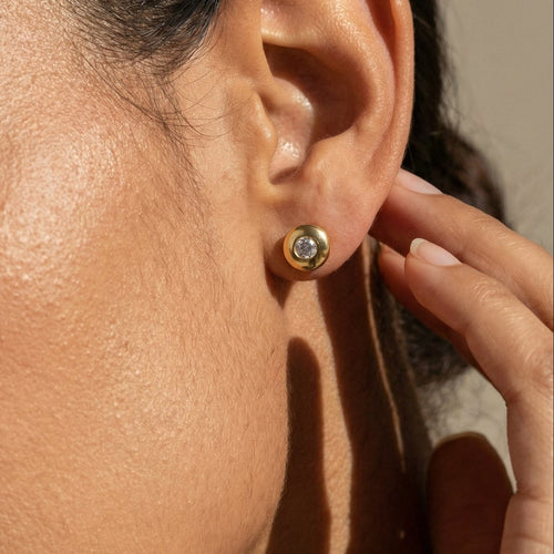Boucles d'oreilles Ohrstecker - Boucles d’oreilles en or jaune 14 carats et diamants 0,60 ct 58 Facettes