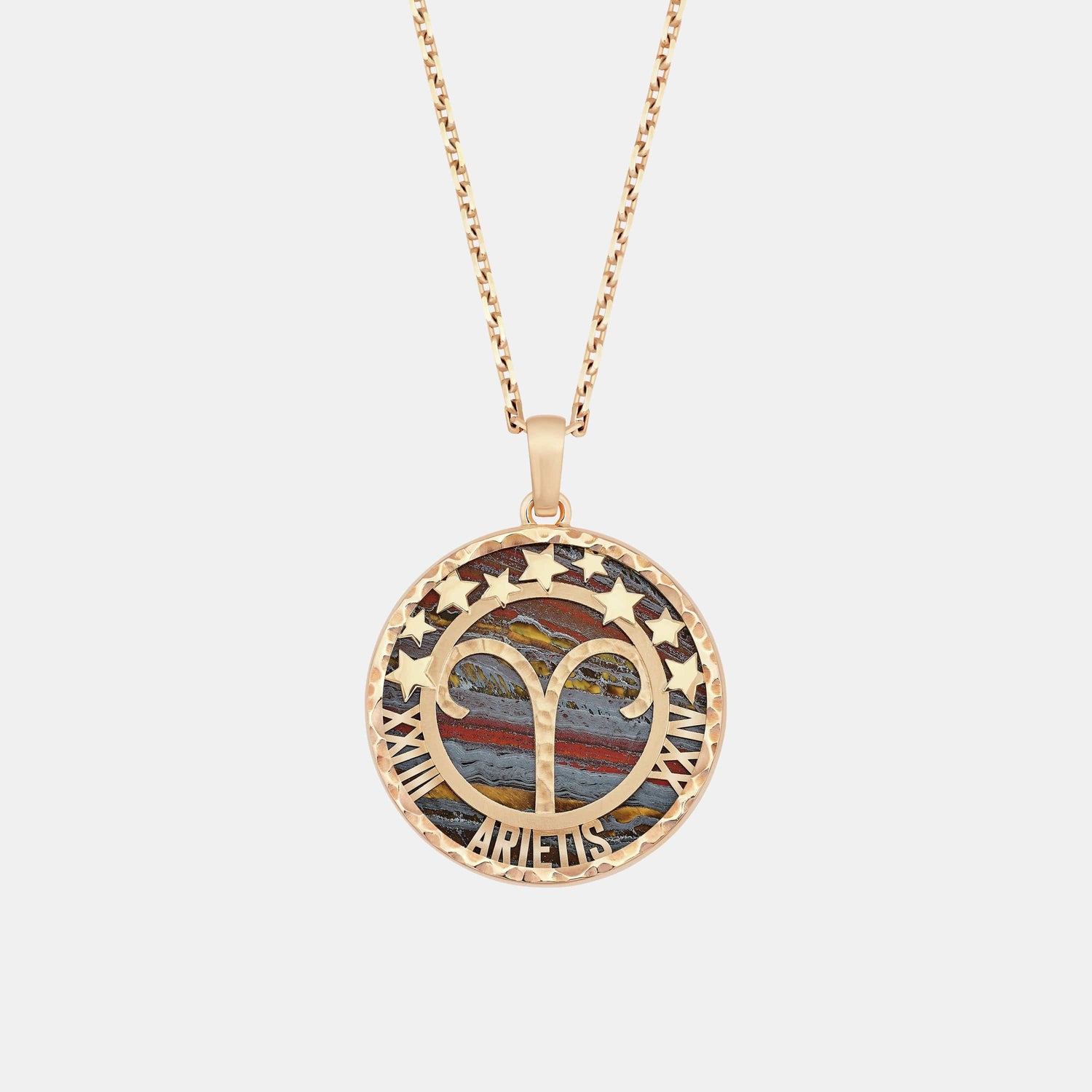 Collier Zodiaque Or rose Iron Eye 