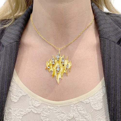 Pendentif Pendentif losangique en or jaune 750 et diamants 58 Facettes 35278