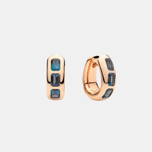 Boucles d'oreilles Iconica Or rose Topazes Bleues De Londres 3.6ct