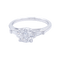 Bague 53 Bague solitaire en or blanc avec diamant 1,15 ct et diamants baguette 58 Facettes 32529