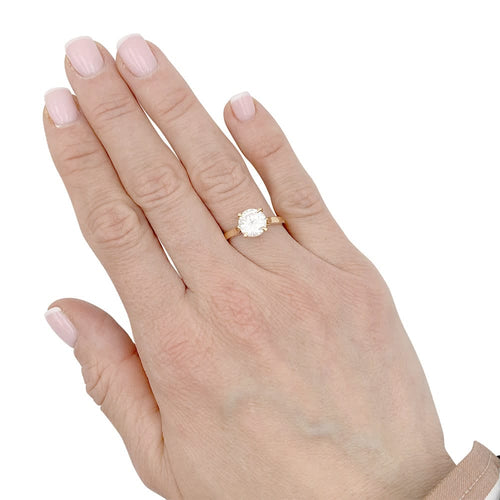 Bague 53 Bague solitaire en or rose 18K avec diamant 1,56 ct 58 Facettes 32362
