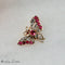 Pendentif Brosche géorgienne papillon en or 585 avec diamants et rubis 58 Facettes 2578
