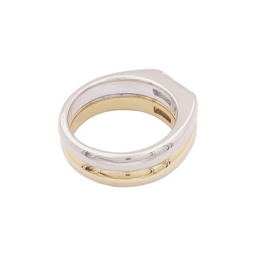 Bague 48 Bague deux ors 750 sertie de diamants taille baguette 58 Facettes 34457