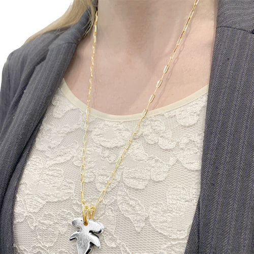 Collier Zolotas - Collier pendentif tête de taureau en argent et or jaune 58 Facettes 35280