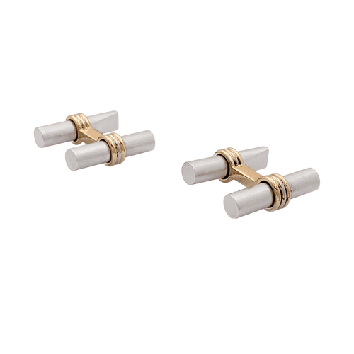 Boutons de manchette Van Cleef & Arpels - Boutons de manchette en or jaune 750 et acier 58 Facettes 34703