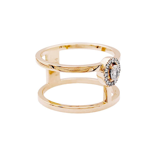Bague 53 Messika Glam'Azone - Bague en or rose et diamants 58 Facettes 35210