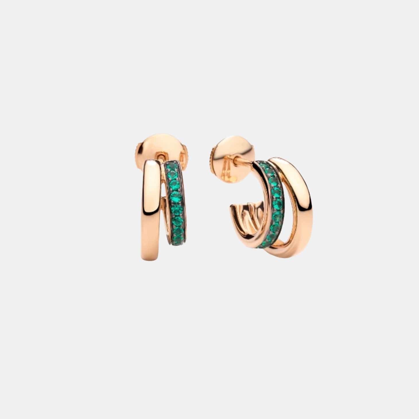 Boucles d'oreilles Pomellato Together Or rose Émeraude 0.3ct