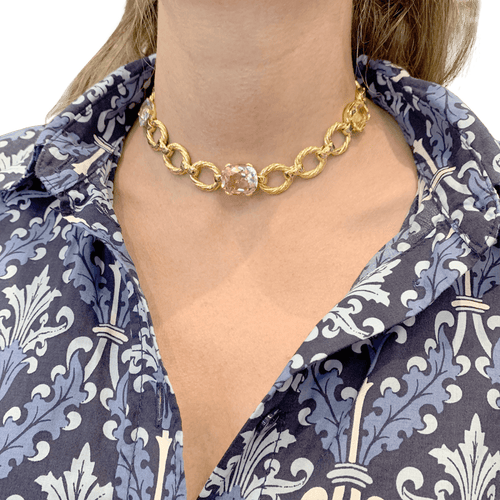 Collier Collier ras de cou, or jaune et béryls. 58 Facettes 34708