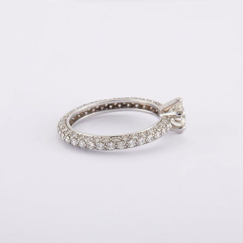 Bague 55 / Blanc/Gris / Or 750‰ Bague Solitaire Diamant 0.93 carat 58 Facettes 210067R-210240R
