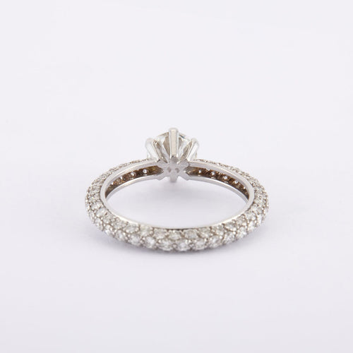 Bague 55 / Blanc/Gris / Or 750‰ Bague Solitaire Diamant 0.93 carat 58 Facettes 210067R-210240R