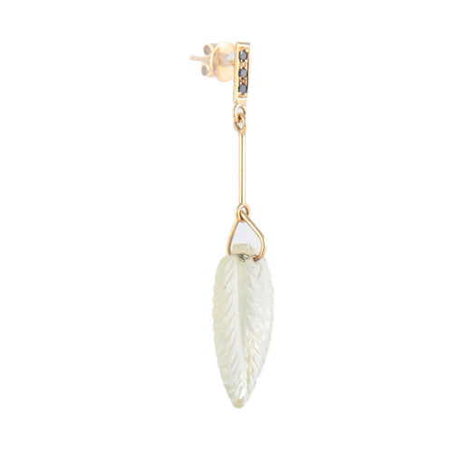 Boucles d'oreilles Boucles d'oreilles Feuille Citrine Diamants noirs 58 Facettes B601