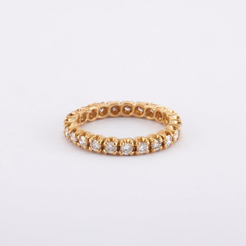 Bague 53 / Jaune / Or 750‰ Alliance américaine diamants 0.92 carat 58 Facettes 220509R