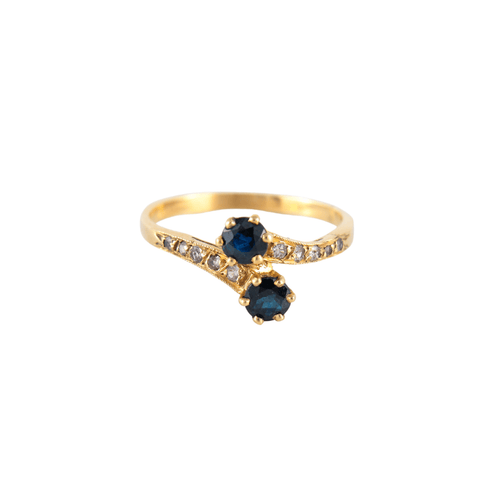 Bague 51 Bague Toi & Moi saphir diamants 58 Facettes