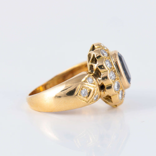 Bague Bague Marguerite Saphir Diamants Or jaune 58 Facettes