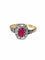 Bague de fiançailles rubis entourage diamants 58 Facettes
