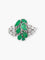 Bague Bague Feuillage Or Blanc, Diamants & Emeraudes 58 Facettes 150042