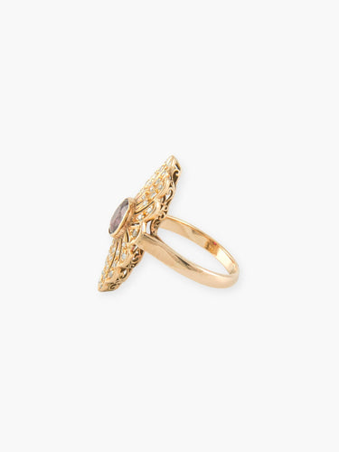 Bague BAGUE VINTAGE OR JAUNE RUBIS ET DIAMANTS 58 Facettes 150043