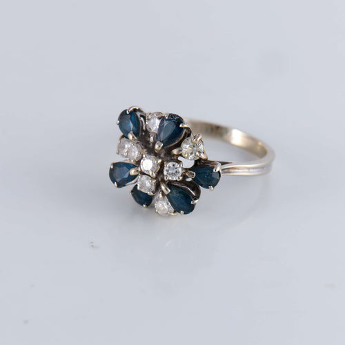 Bague 55 Bague Fleurie Diamants Saphirs 58 Facettes 1