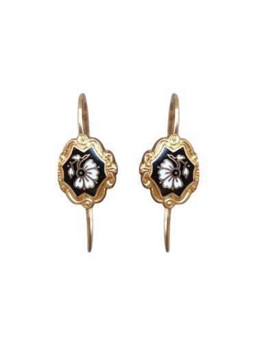 Boucles d'oreilles poissardes en or et émail 58 Facettes