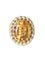 Bague Bague de cocktail ancienne citrine sur or jaune et vert 18Kt 58 Facettes