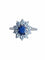 Bague de fiançailles saphir entourage diamants sur or blanc 58 Facettes