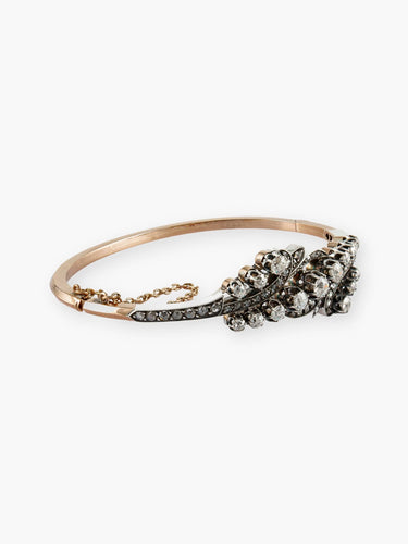 Bracelet Bracelet Jonc Ancien Or Rose, Argent & Diamants 58 Facettes 200001