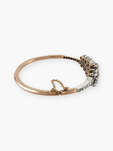 Bracelet Bracelet Jonc Ancien Or Rose, Argent & Diamants 58 Facettes 200001