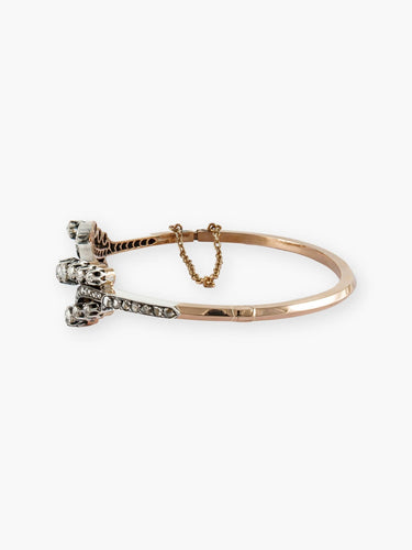 Bracelet Bracelet Jonc Ancien Or Rose, Argent & Diamants 58 Facettes 200001
