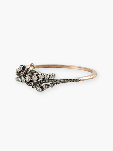Bracelet Bracelet Jonc Ancien Or Rose, Argent & Diamants 58 Facettes 200001