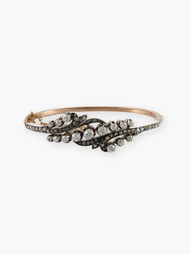 Bracelet Bracelet Jonc Ancien Or Rose, Argent & Diamants 58 Facettes 200001