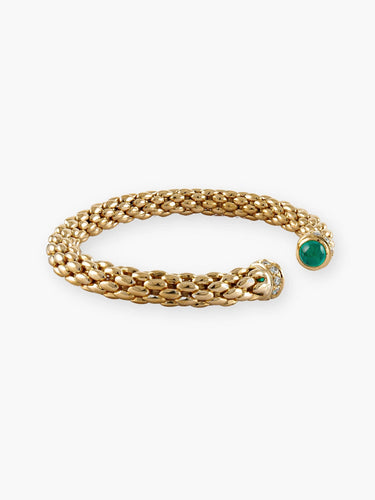 Bracelet Bracelet Jonc Or Jaune, Diamants et Emeraudes 58 Facettes 110022