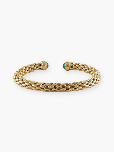 Bracelet Bracelet Jonc Or Jaune, Diamants et Emeraudes 58 Facettes 110022