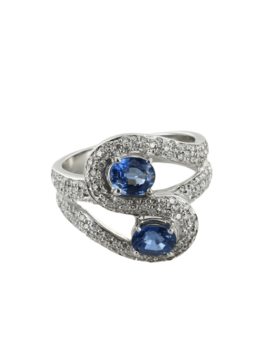 Bague 58 Bague Toi & Moi saphirs et diamants 58 Facettes