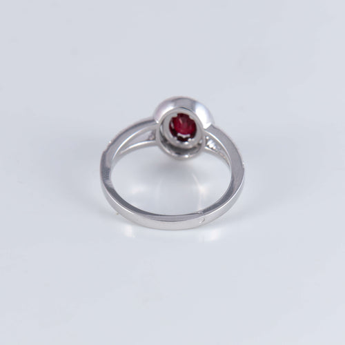 Bague 53 Bague style Marguerite Rubis Diamants 58 Facettes 1