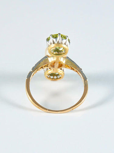 Bague 50 Bague Trilogie Perle et Péridots 58 Facettes