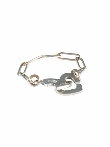 Bague 50 Bague Dinh Van Double Double Coeur or blanc 58 Facettes