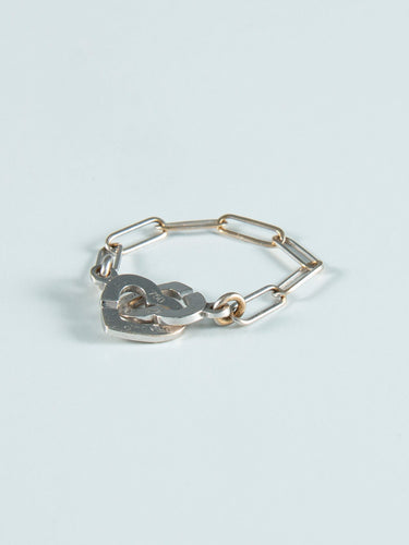 Bague 50 Bague Dinh Van Double Double Coeur or blanc 58 Facettes