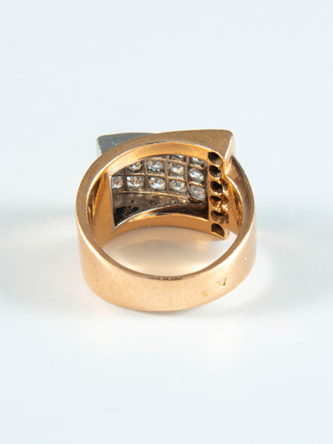 Bague 48 Bague Tank Rubis et pavage Diamants 58 Facettes