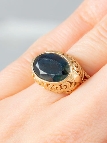 Bague 50 Bague or jaune et saphir 58 Facettes