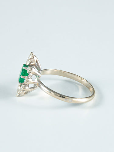 Bague 55 Bague Marguerite Emeraude et diamants 58 Facettes