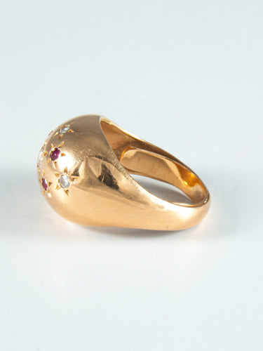 Bague 50 Bague Boule Rubis et Diamants 58 Facettes