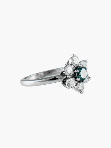 Bague Bague Fleur Diamant bleu 58 Facettes