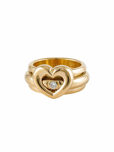 Bague 56 Bague PIAGET "Coeur" en Or Jaune et Diamant 58 Facettes 200003