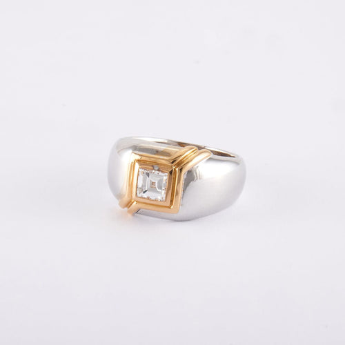 Bague 54 Bague bicolore Diamant de 0,64 carat 58 Facettes 220144R