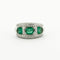 Bague 54 Bague Bandeau Or Gris et Émeraudes 58 Facettes DV0422-1