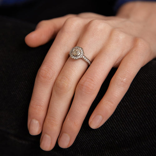 Bague 51 Bague chaton octogonal Diamants 58 Facettes DV0008-1
