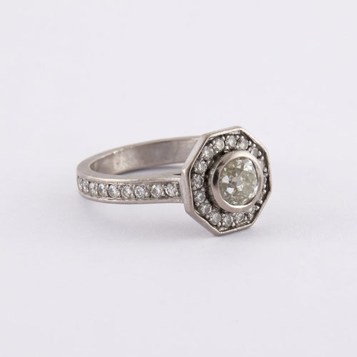 Bague 51 Bague chaton octogonal Diamants 58 Facettes DV0008-1
