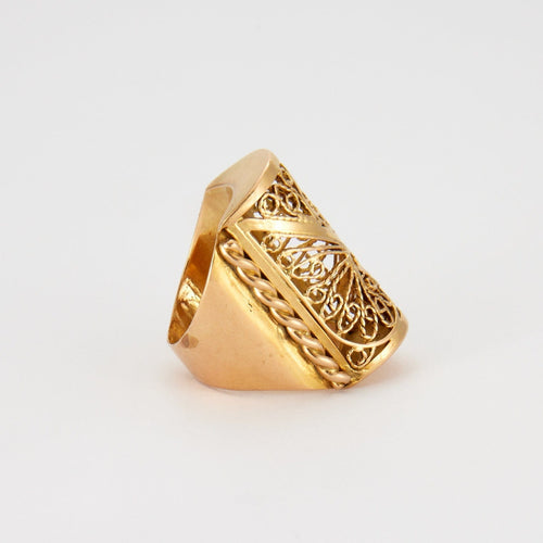 Bague 50 Bague Chevalière filigranée 58 Facettes DV0122-5