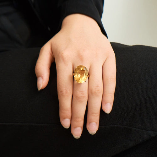 Bague 57 Bague Citrine ovale 58 Facettes DV0178-15